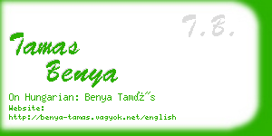 tamas benya business card